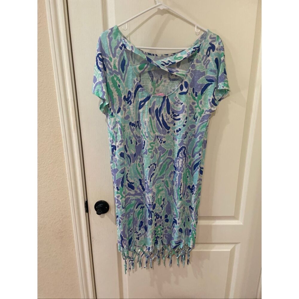 Lilly Pulitzer Beachcomber t-shirt dress linen size large - Picture 3 of 4